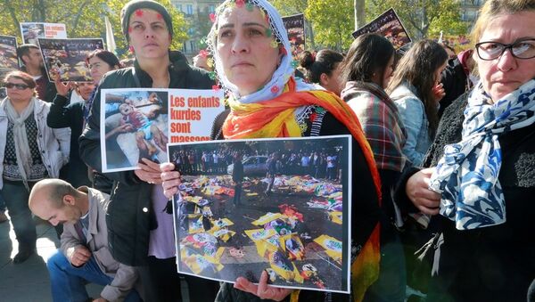 Ankara'daki katliam protestosu, Fransa - Sputnik Türkiye
