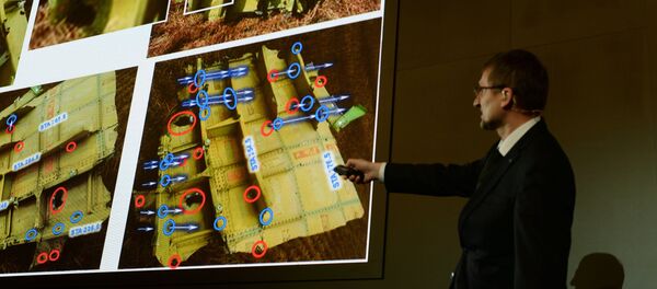 Malezya Havayolları'nın MH17 sefer sayılı uçağıyla ilgili sonuçların paylaşıldığı basın toplantısı - Sputnik Türkiye