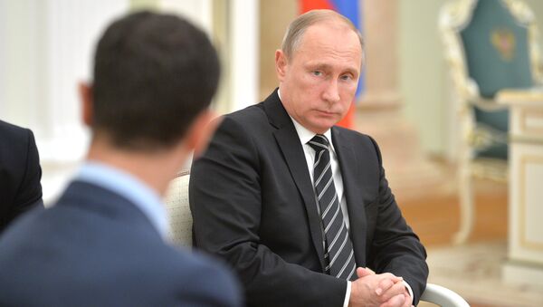 Rusya Devlet Başkanı Vladimir Putin - Suriye Devlet Başkanı Beşar Esad - Sputnik Türkiye