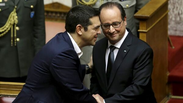 Yunanistan Başbakanı Aleksis Çipras - Fransa Cumhurbaşkanı François Hollande - Sputnik Türkiye