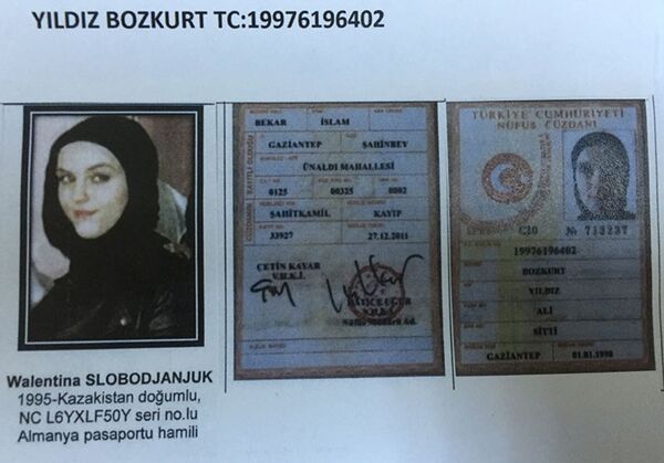 1995 Kazakistan doğumlu  Walentina S.'nin, Yıldız Bozkurt adına sahte kimlik taşıdığı belirtildi. - Sputnik Türkiye