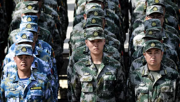 Chinese army soldiers during the rehearsal of the opening ceremony for the International Army Games 2015 at Alabino base outside Moscow - Sputnik Türkiye
