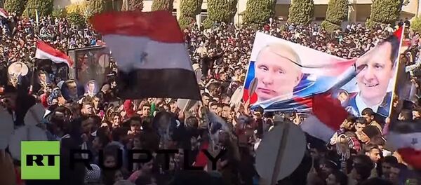 Humus'ta Rusya'ya teşekkür mitingi - Sputnik Türkiye