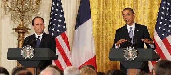 ABD Başkanı Barack Obama ile Fransa Cumhurbaşkanı François Hollande - Sputnik Türkiye
