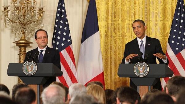 ABD Başkanı Barack Obama ile Fransa Cumhurbaşkanı François Hollande - Sputnik Türkiye
