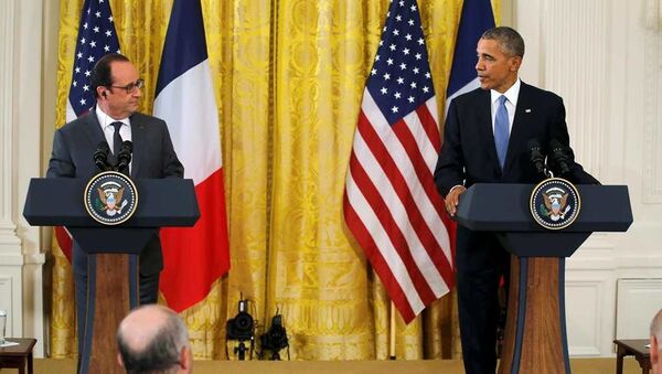 ABD Başkanı Barack Obama ve Fransa Cumhurbaşkanı François Hollande - Sputnik Türkiye