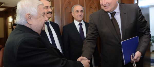 Rusya Başbakan Yardımcısı Dmitriy Rogozin - Suriye Dışişleri Bakanı Velid Muallim - Sputnik Türkiye
