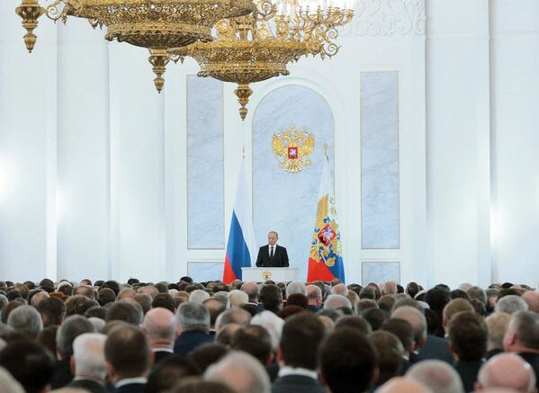 Rusya Devlet başkanı Vladimir Putin Federal Meclis'e hitap etti. - Sputnik Türkiye