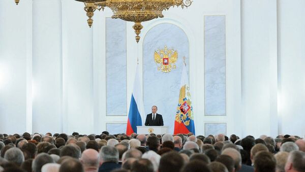 Rusya Devlet başkanı Vladimir Putin Federal Meclis'e hitap etti. - Sputnik Türkiye