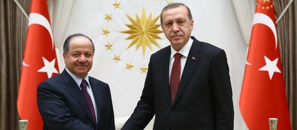 Mesud Barzani- Recep Tayyip Erdoğan - Sputnik Türkiye