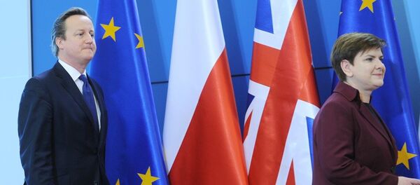 İngiltere Başbakanı David Cameron ve Polonya Başbakanı Beata Szydlo - Sputnik Türkiye