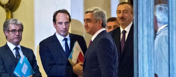Azerbaycan Cumhurbaşkanı Aliyev - Ermenistan Cumhurbaşkanı Sarkisyan - Sputnik Türkiye