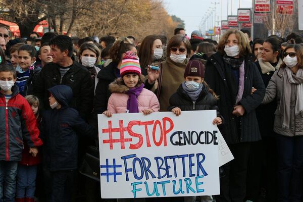 Makedonya'da hava kirliliği protestosu - Sputnik Türkiye