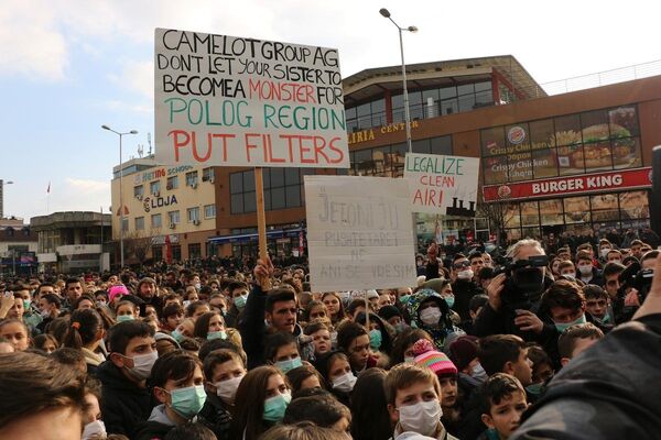 Makedonya'da hava kirliliği protestosu - Sputnik Türkiye