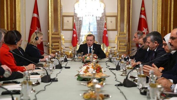 Cumhurbaşkanı Erdoğan ABD Senato Heyetini kabul etti - Sputnik Türkiye