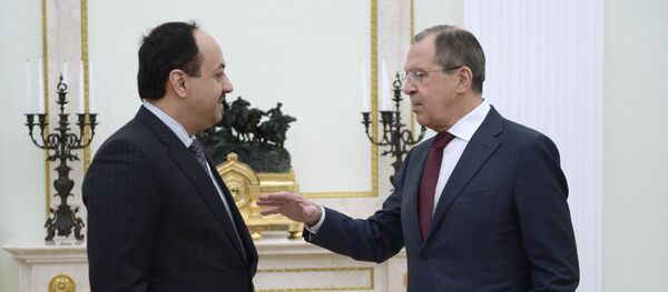 Rusya Devlet Başkanı Sergey Lavrov ve Katarlı mevkidaşı Halid el Attiye - Sputnik Türkiye