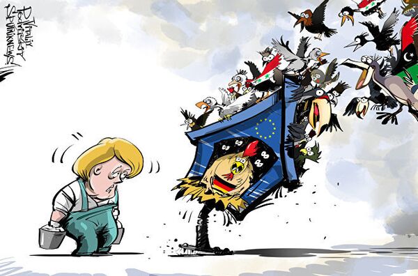 Merkel sığınmacı sorunuyla baş edemiyor Merkel sığınmacı sorunuyla baş edemiyor - Sputnik Türkiye