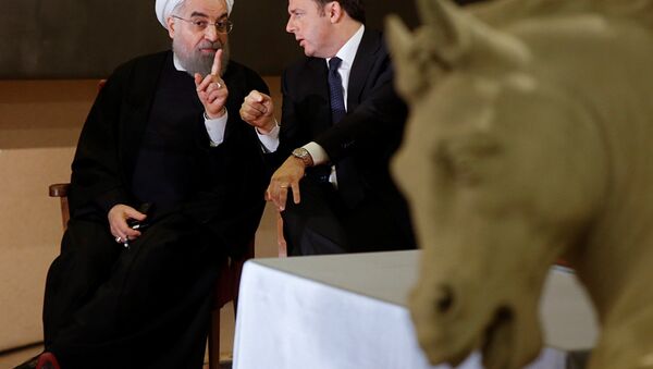 İran Cumhurbaşkanı Hasan Ruhani - İtalya Başbakanı Matteo Renzi - Sputnik Türkiye