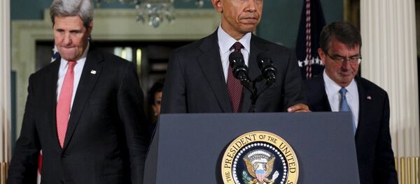 ABD Dışişleri Bakanı John Kerry- ABD Başkanı Barack Obama- ABD Savunma Bakanı Ashton Carter - Sputnik Türkiye