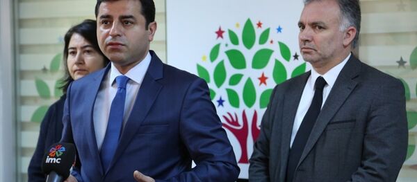 HDP Eş Genel Başkanı Selahattin Demirtaş, parti genel merkezinde gerçekleştirilen Merkez Yürütme Kurulu (MYK) toplantısı öncesi, gündeme ilişkin açıklamalarda bulundu - Sputnik Türkiye
