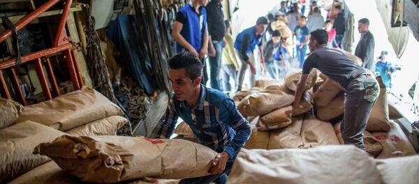 Rusya'nın Suriye'ye ulaştırdığı insani yardım paketleri - Sputnik Türkiye