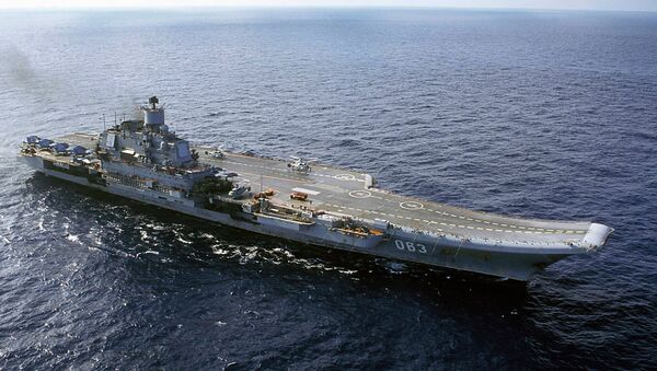 In file photo from 2004, the Russian navy's Admiral Kuznetsov carrier is seen in the Barents Sea, Russia - Sputnik Türkiye