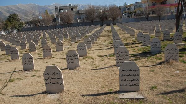 Halepçe'de kimyasal saldırı kurbanlarının mezarları - Sputnik Türkiye