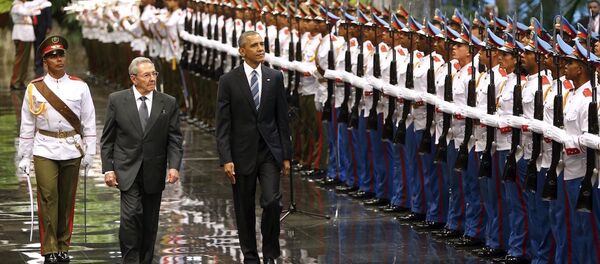 ABD Başkanı Barack Obama ve Küba Devlet Başkanı Raul Castro Havana'da bir araya geldi ABD Başkanı Barack Obama ve Küba Devlet Başkanı Raul Castro Havana'da bir araya geldi - Sputnik Türkiye