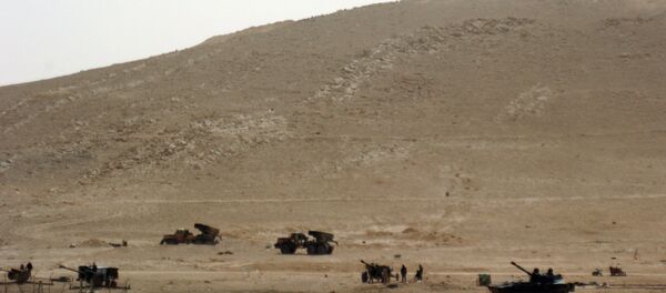 Palmira yakınlarındaki Suriye ordusu tankları - Sputnik Türkiye