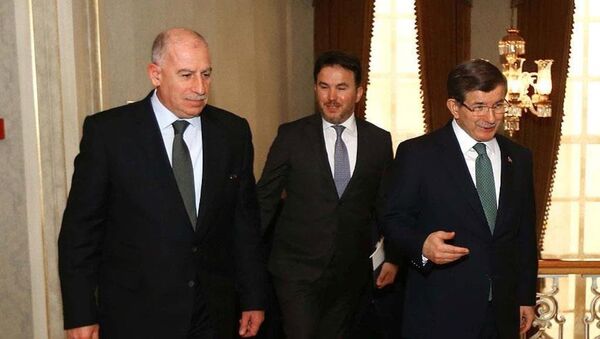 Başbakan Ahmet Davutoğlu ve  Irak Cumhurbaşkanı Yardımcısı Usame Nuceyfi - Sputnik Türkiye