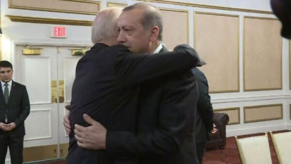 Cumhurbaşkanı Recep Tayyip Erdoğan, Washington'da ABD Başkan Yardımcısı Joe Biden ile görüştü, 31 Mart 2016 - Sputnik Türkiye