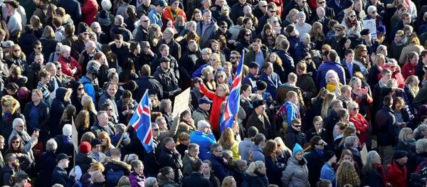 İzlanda'da Panama protestosu - Sputnik Türkiye