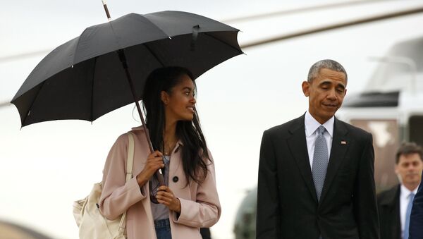 ABD Başkanı Barack Obama ve kızı Malia - Sputnik Türkiye