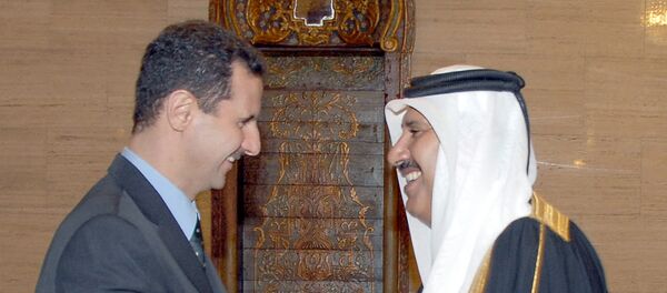 Eski Katar Başbakanı Hamad bin Casim bin Cabir el Sani - Suriye Devlet Başkanı Beşar Esad - Sputnik Türkiye
