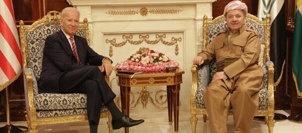 ABD Başkan Yardımcısı Joe Biden - Irak Kürt Bölgesel Yönetimi Başkanı Mesud Barzani - Sputnik Türkiye