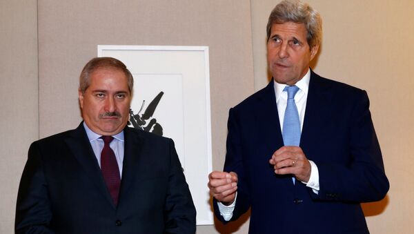 Ürdün Dışişleri Bakanı Nasır Cudeh -ABD Dışişleri Bakanı John Kerry - Sputnik Türkiye