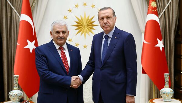 AK Parti Genel Başkanı Binali Yıldırım ve Cumhurbaşkanı Recep Tayyip Erdoğan. - Sputnik Türkiye