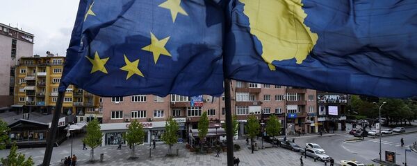 Kosova - AB bayrakları - Priştine - Sputnik Türkiye