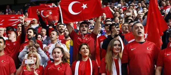 Türkiye A Milli Futbol Takımı'nı destekleyen taraftarlar. Türkiye A Milli Futbol Takımı'nı destekleyen taraftarlar. - Sputnik Türkiye