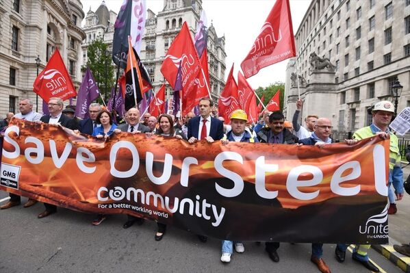 Çelik işçileri Londra'da yürüdü - Sputnik Türkiye