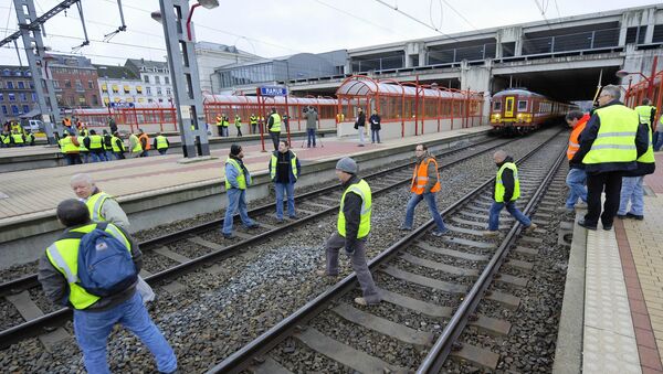 Rail workers strike. Belgium (File) - Sputnik Türkiye
