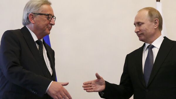 Vladimir Putin - Jean-Claude Juncker - Sputnik Türkiye