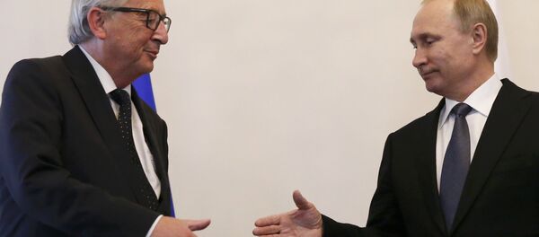 Vladimir Putin - Jean-Claude Juncker - Sputnik Türkiye