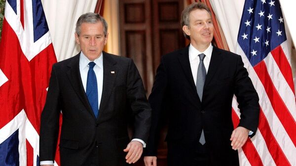 George Bush ve Tony Blair - Sputnik Türkiye