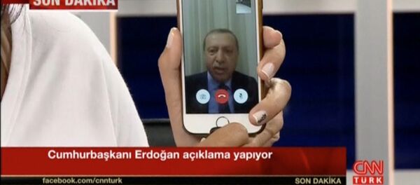 Recep Tayyip Erdoğan/ Darbe girişimi / CNN Türk - Facetime - Sputnik Türkiye