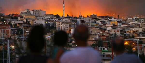 İzmir'in Buca ilçesinde yangın - Sputnik Türkiye