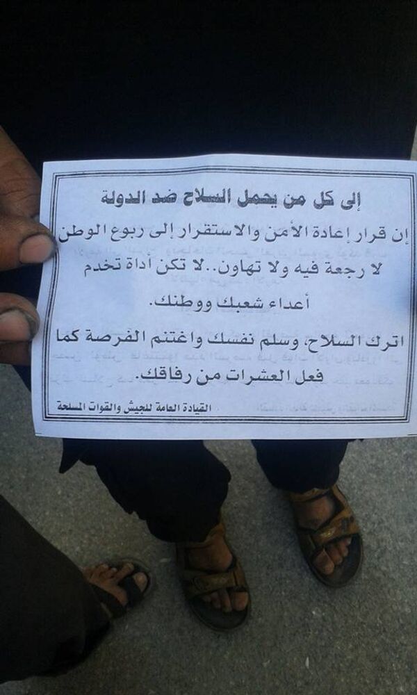 Ordu, havadan bildiriler atarak cihatçılardan teslim olmalarını istedi. Ordu, havadan bildiriler atarak cihatçılardan teslim olmalarını istedi. - Sputnik Türkiye