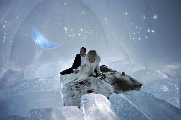 İsveç’te bir buz otelde de düğün yapıldı. - Sputnik Türkiye