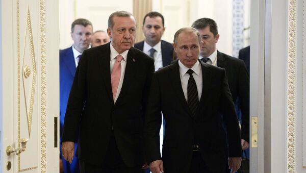 Встреча президентов России и Турции Владимира Путина и Реджепа Тайипа Эрдогана в Санкт-Петербурге - Sputnik Türkiye