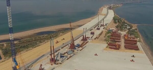 Kerç Köprüsü'nün havadan görüntüleri - Sputnik Türkiye